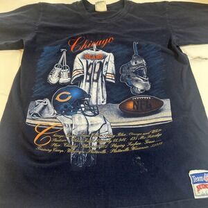 Vintage 1990's Chicago‎ Bears Shirt Nutmeg Size L Single Stitch Flaws See Photo